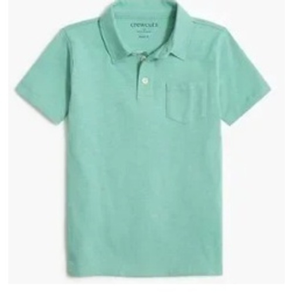 Crewcuts J.Crew Kids Green Slub Cotton Short Sleeve Polo Shirt BF611 Size‎ S